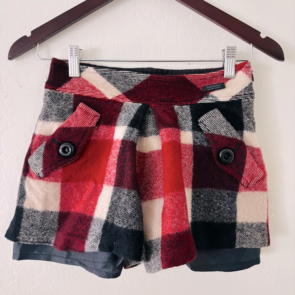 Burberry Blue Label Checkered Culottes Lined Shorts Size IT 36